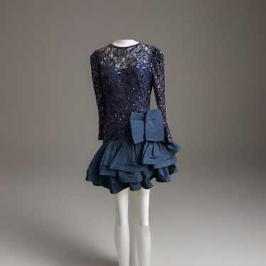 Cache VNTG Sequence Evening Mini Coctail Dress A-… - image 1