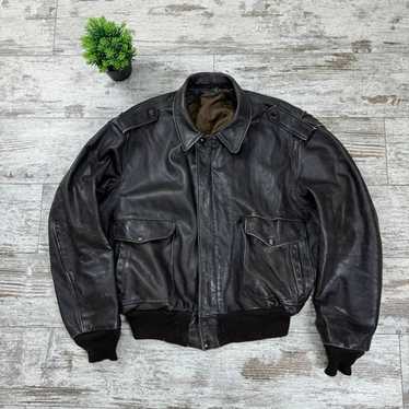 Schott flight jacket/48/leather/brw/plain/i-s-674… - Gem