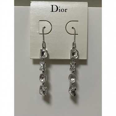 アクセサリー Dior Trotter Hook Earrings stone Silver CHRISTIAN DIOR Hook Earrings Trotter Oblique Rhinestone