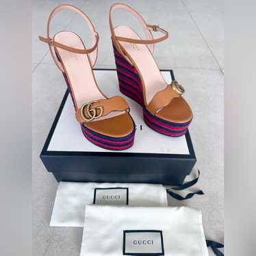 GUCCI GGマーモント フリンジ パンプス ボルドー NIB GUCCI GG MARMONT Fringe Double G Logo Flat Shoe Gold
