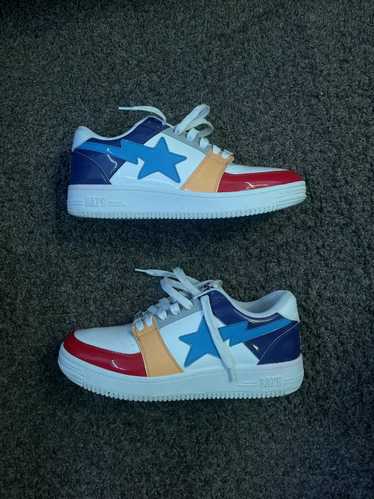 A Bathing Ape Bapesta Low Crazy White ホワイト A Bathing Ape Bape Sta Low White 3M - 1G20180005-YL - US