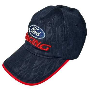 90sフォードレーシングFord Racingキャップ帽子ヴィンテージ古着USA 1点物◇フォードFORD企業ロゴ刺繍スナップバックキャップ帽子