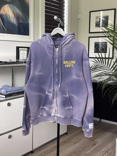 【GALLERY DEPT.】ロゴプリント ブリーチ ジップアップパーカー GALLERY DEPT.☆関税込☆ロゴプリント ジップアップ パーカー