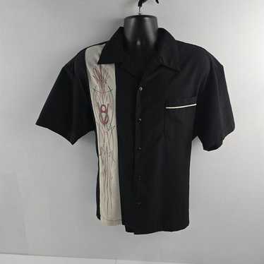 Steady Last Call V8 Rockabilly Bowling XL Shirt Navy Blue