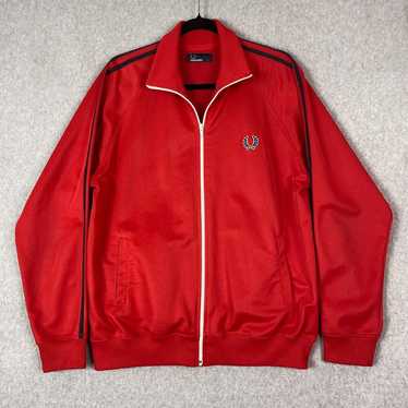 80’s FRED PERRY Track Jacket Red Vintage Fred Perry Track Jacket Mens Size Small | Depop