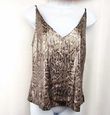 L’AGENCE Python Snake-Print Metallic Sequins Cami… - image 1
