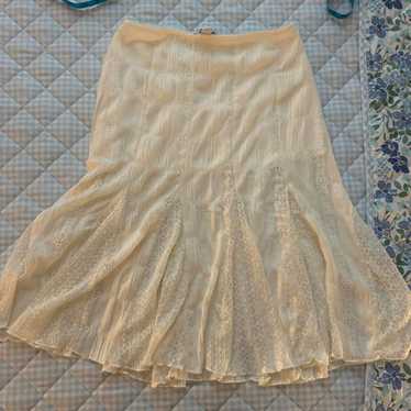 RSQ Women's Skirt - Cream - XS – White lace midi … - image 1
