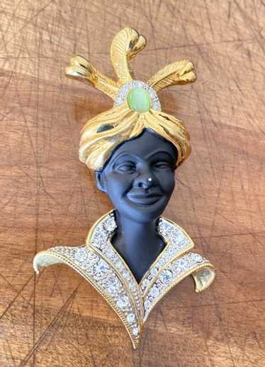 Vintage blackamoor brooch pin - Gem