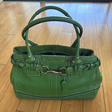 Coach Suede Hampton Bag Green Vintage Used Authentic | eBay