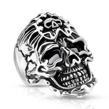 Stussy/ring/l/stainless/blk/skull - Gem