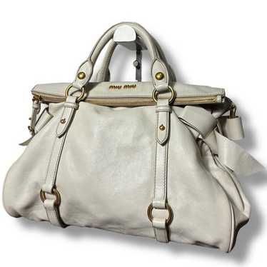 バッグ miumiu vitello lux side ribbon tote bag Miu miu bag side - Gem