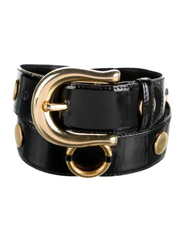 ESCADA エスカーダ エレガント ベルト ブラック×ゴールド コイン装飾 Escada gold leather belt - Gem