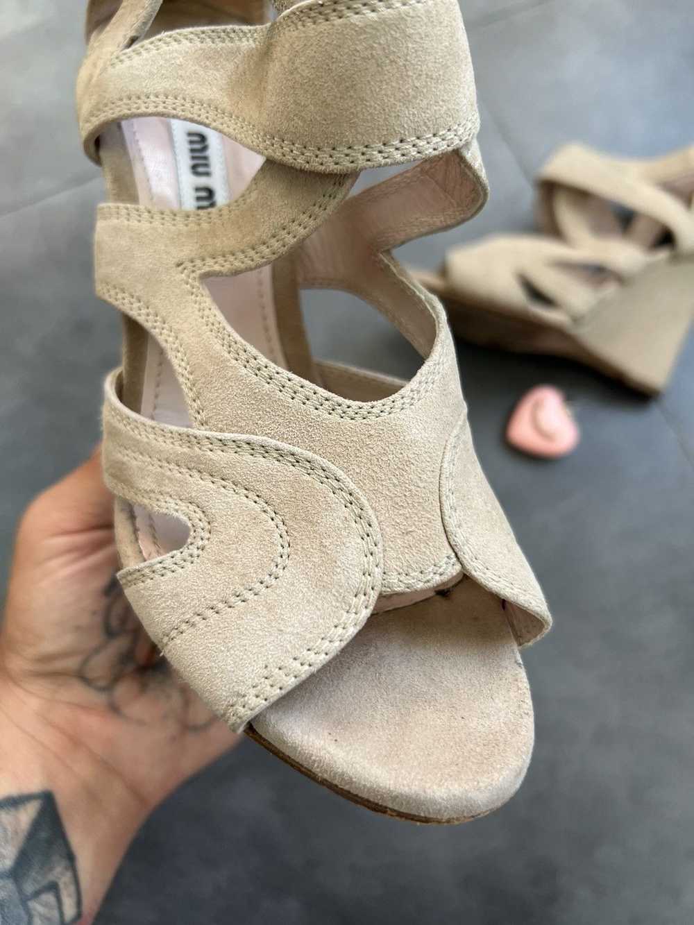 Miu Miu × Prada × Vintage Y2k Miu Miu wedge platf… - image 4
