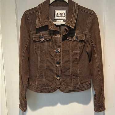 ジャケット AMI Women Jackets E24FBV007VI0007 Brown SMOKE GREY Leather Buttoned Jacket | AMI PARIS