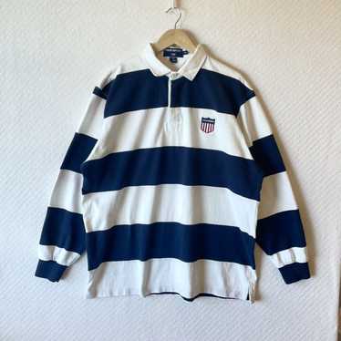 Vintage Polo Ralph Lauren K Swiss Logo Striped 92 Blue