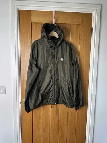 Pretty Green Cotton Zip Up Hooded Jacket Khaki Pretty Green