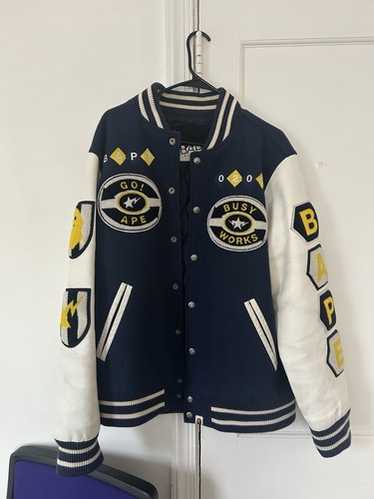 A BATHING APE bape  JACKET スタジャン XL A Bathing Ape Bape Varsity Jacket in Black – Oneness Boutique