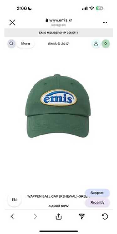 ◆EMIS◆ APPLIQUE BALL CAPBLUE GREEN m1037_1334699 APPLIQUE BALL CAP-BLUE GREEN - EMIS