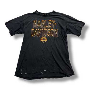 【悶絶フェード】90s HARLEY DAVIDSON フレイム エンブレムT 90s) harley davidson flame - Gem