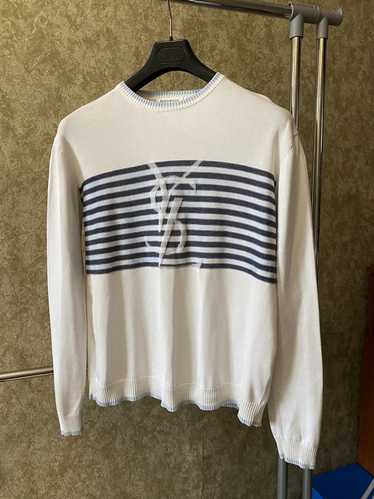 ニット+セーター Yves Saint Laurent - ysl vintage cream knit VINTAGE YVES SAINT LAURENT YSL BIG LOGO KNIT COTTON/WOOL