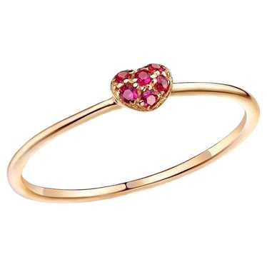 Heart Cluster Round Ruby 14k (or 18k Upon Request… - image 1
