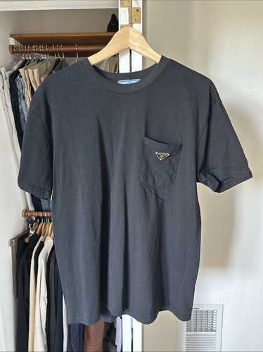 PRADA ハイネック長袖Tシャツ ホワイト/ブラック XS