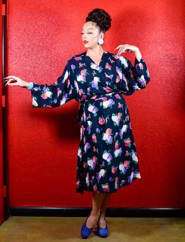 1930s rayon floral dress - Gem