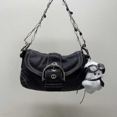 バッグ Coach y2k Soho Black Leather Handbag Vintage COACH Y2K Black Leather Pleated Soho Shoulder
