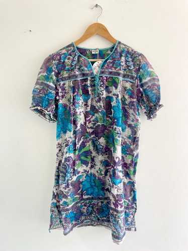 Vintage 70s Indian Cotton Gauze Dress ,  Indian M… - image 1