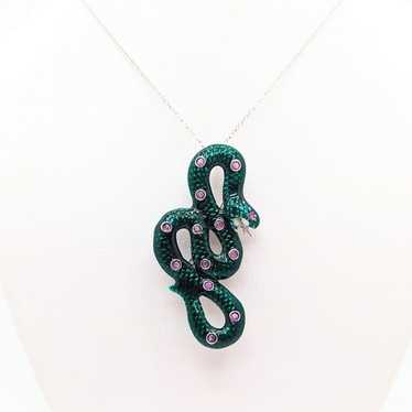 【BLACKPURPLE】5P vintage snake necklace Richsteel Snake Pendant Coiled Python Snake Necklace for Men