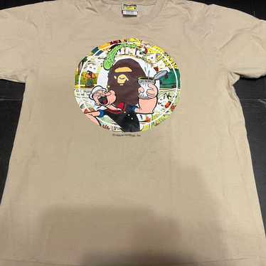 APE BAPE KAWS POPEYE ポパイ　リンガー　tシャツ L tee Kaws x BAPE chum Michelin Man T-shirt Black A Bathing Ape