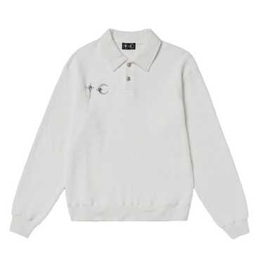 サグクラブ ニットポロ Whiteサイズ2 Thug club THUG CLUB 【中古】THUG ポロシャツ サグクラブ メンズ ホワイト