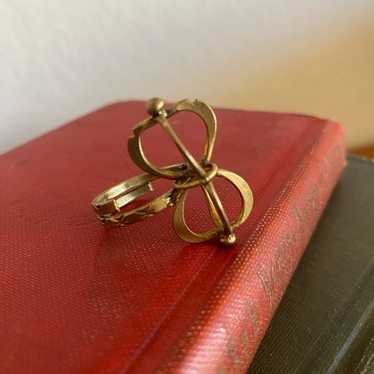 Vintage Brutalist/MCM Brass Ring-Adjustable Statem