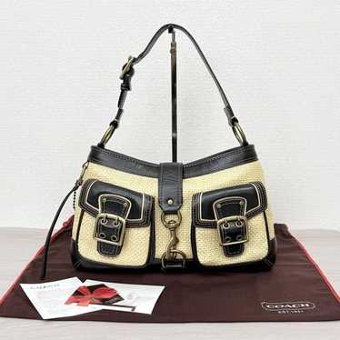 Coach Legacy Buckle Straw Shoulder Bag Coach Legacy Shoulder