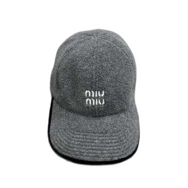Miu Miu Miu Miu Gray Fleece Baseball Cap - image 1