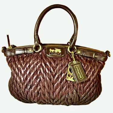 COACH MADISON LINDSEY LEATHER HOBO SATCHEL SHOULDER BAG