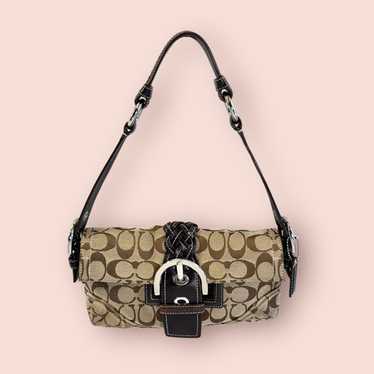 希少✨OLD COACH Soho Suede Braided Shoulder COACH Vintage Soho Shoulder bag buckle Suede Leather Beige