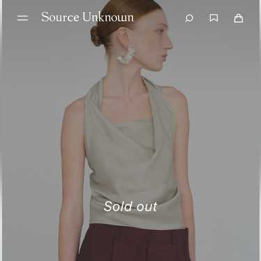 Source Unknown Draped Neck Halter Top In Oregano - image 1