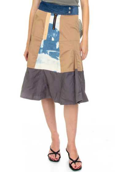 Vintage Y2K Patch me Up Demin Canvas Midi Skirt -… - image 1