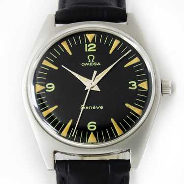 ジャンク品OMEGA Geneve ブラックレザーバンド