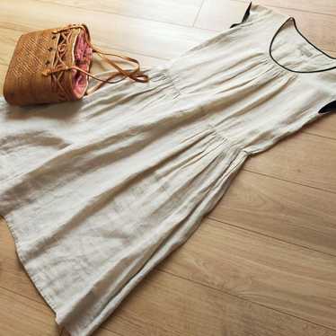 MARGARET HOWELL WIDE STRIPE LINEN　DRESS stripe-linen-meradith06-