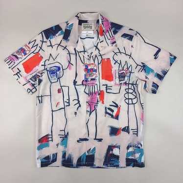 トップス WACKO MARIA Abstract Graffiti Art Aloha Wacko Maria Aloha Shirt S Rayon Black All Over Pattern #ED
