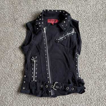 Vintage punk black studded - Gem