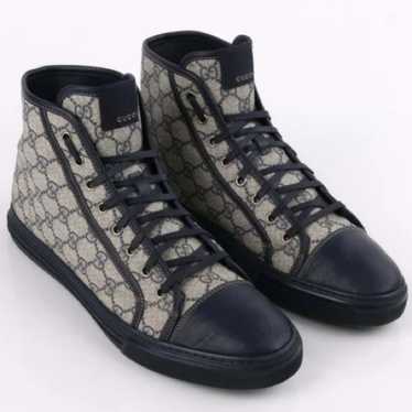 GUUCI Basket GG Supreme Canvas High-Top Sneaker 関税送料込 Gucci Gg Supreme Canvas High Top Sneaker Brown, $520