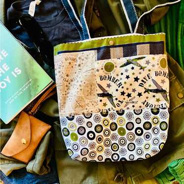 Vintage LL Bean Canvas Boat & Tote Plaid Camo Patchwork