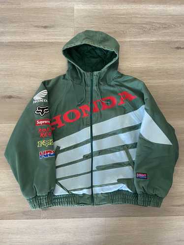 Supreme Honda Fox Racing Puffy Zip Up Jacket Dark Green