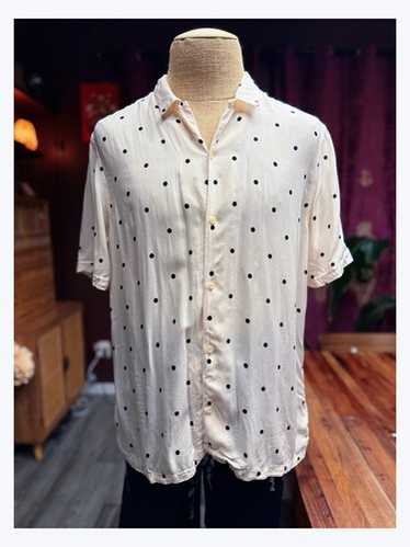 ALLSAINTS Kaza Floral Print Relaxed Fit Shirt in JT BLK