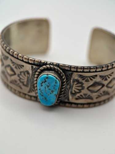 NAVAJO Jeff James Jr. ターコイズ 大ぶり 925 シルバー Jeff James, Jr.' turquoise Navajo cuff for 6 and 7/8th's-in