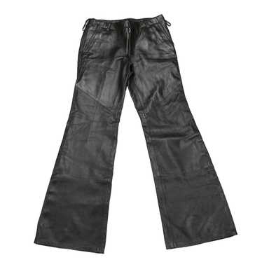 〈 OLD GAP 〉 00's boot fit LEATHER PANTS Early 2000's Gap Bootcut Leather Pants // Size Small to Slim