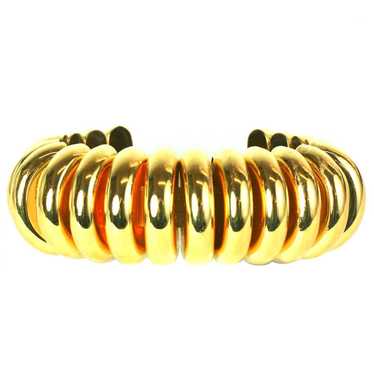 Golden Art Deco Ribbed Cuff - image 1